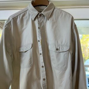 Men’s LLBean 100% cotton khaki shirt